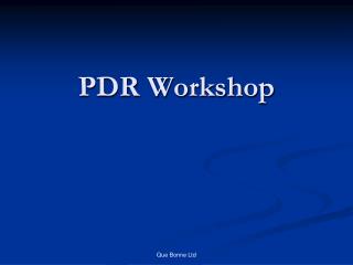 PDR Workshop