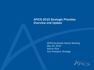 APICS 2015 Strategic Priorities Overview and Update