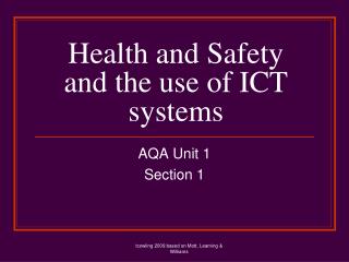 Health and Safety and the use of ICT systems