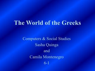 The World of the Greeks