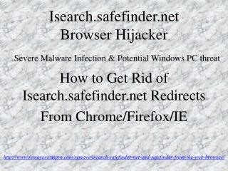 How to Remove/Get Rid of Isearch.safefinder.net from IE/Fire