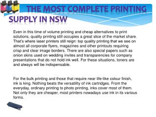 The Most Complete Printing Supply in NSW