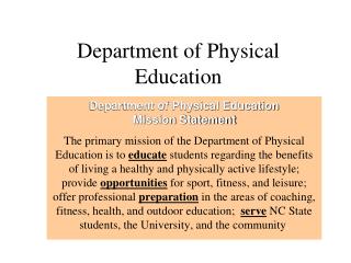 Department of Physical Education