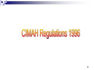 CIMAH Regulations 1996