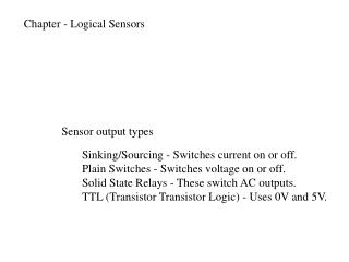Chapter - Logical Sensors