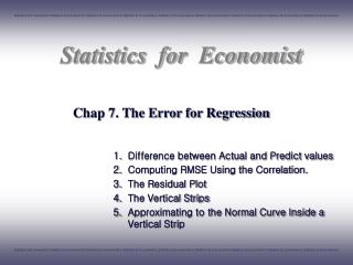 Chap 7. The Error for Regression