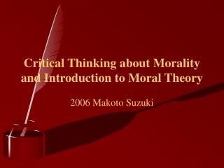 introduction to moral theory (introduction)