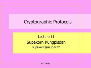 Cryptographic Protocols