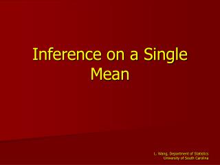Inference on a Single Mean