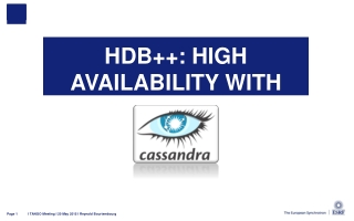HDB++: High Availability with