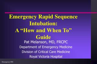 rapid sequence intubation history