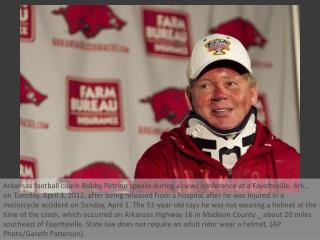 Petrino put on leave after crash