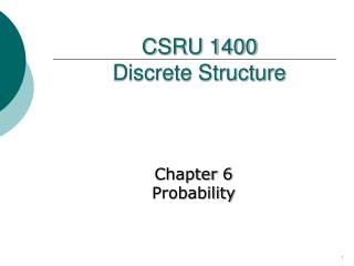 CSRU 1400 Discrete Structure