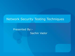 Network Security Testing Techniques