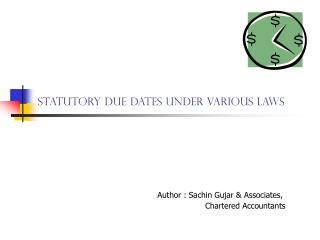Statutory Due Dates under Various Laws