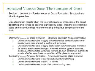 Advanced Vitreous State: The Structure of Glass