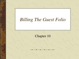 Billing The Guest Folio
