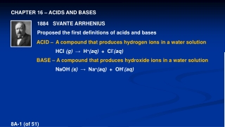 CHAPTER 16 – ACIDS AND BASES