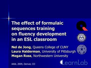 The effect of formulaic sequences training on fluency development in an ESL classroom
