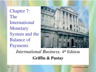 Chapter 7: The International Monetary System and the Balance of Payments