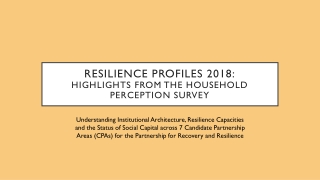 Resilience profiles 2018: Highlights from the household perception survey