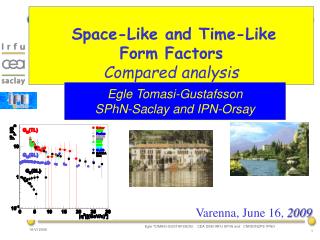 Space-Like and Time-Like Form Factors Compared analysis