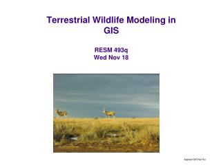 Terrestrial Wildlife Modeling in GIS RESM 493q Wed Nov 18