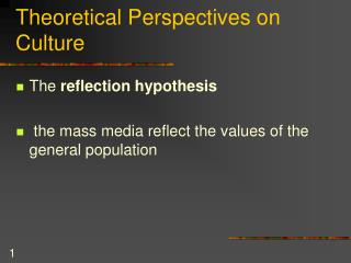 Theoretical Perspectives on Culture
