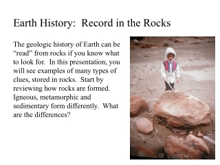 Earth History: Record in the Rocks
