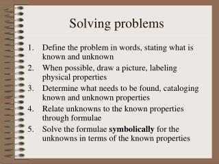 Solving problems