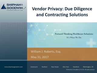 Vendor Privacy: Due Diligence and Contracting Solutions
