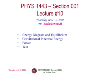 PHYS 1443 – Section 001 Lecture #10