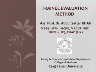 Trainee evaluation method