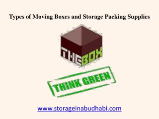 Types of Moving Boxes and Storage Packing Supplies Abu Dhabi