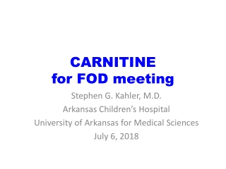 CARNITINE for FOD meeting