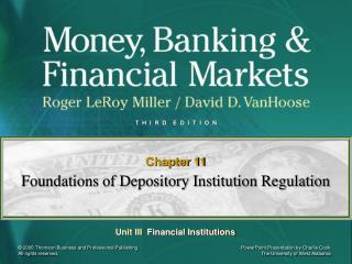 Foundations of Depository Institution Regulation