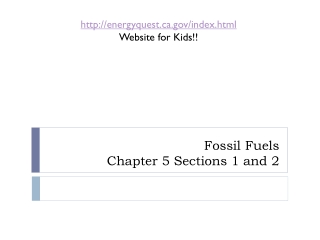 Fossil Fuels Chapter 5 Sections 1 and 2
