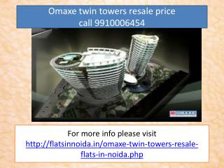 omaxe twin towers resale noida 9910006454