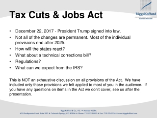 Tax Cuts & Jobs Act