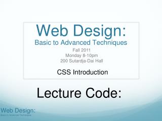 Web Design: