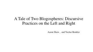 A Tale of Two Blogospheres: Discursive Practices on the Left and Right