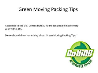 Green Moving Packing Tips