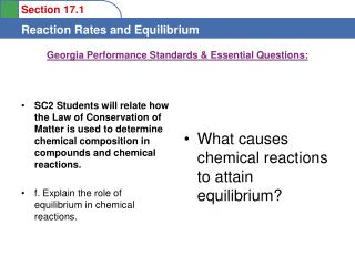 Georgia Performance Standards & Essential Questions: