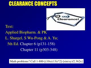 CLEARANCE CONCEPTS