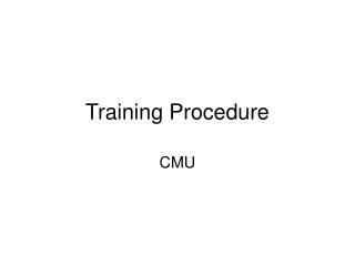 Training Procedure