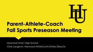Parent-Athlete-Coach Fall Sports Preseason Meeting