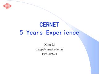 CERNET 5 Years Experience