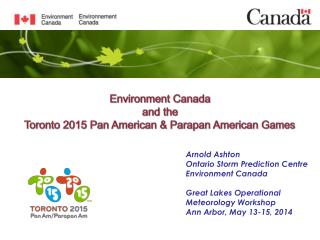 Environment Canada and the Toronto 2015 Pan American & Parapan American Games