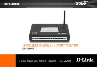 D-Link Wireless G ADSL2+ Router – DSL-2640B