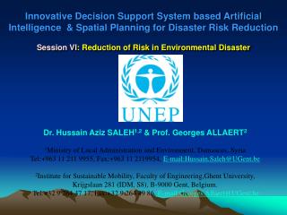 Dr. Hussain Aziz SALEH 1,2 & Prof. Georges ALLAERT 2